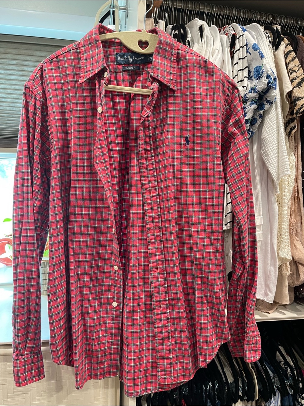 Ralph Lauren Red and Green Plaid Long-Sleeve Shirt